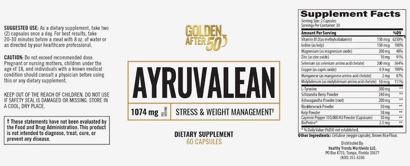 ayruvalean-supplement-facts