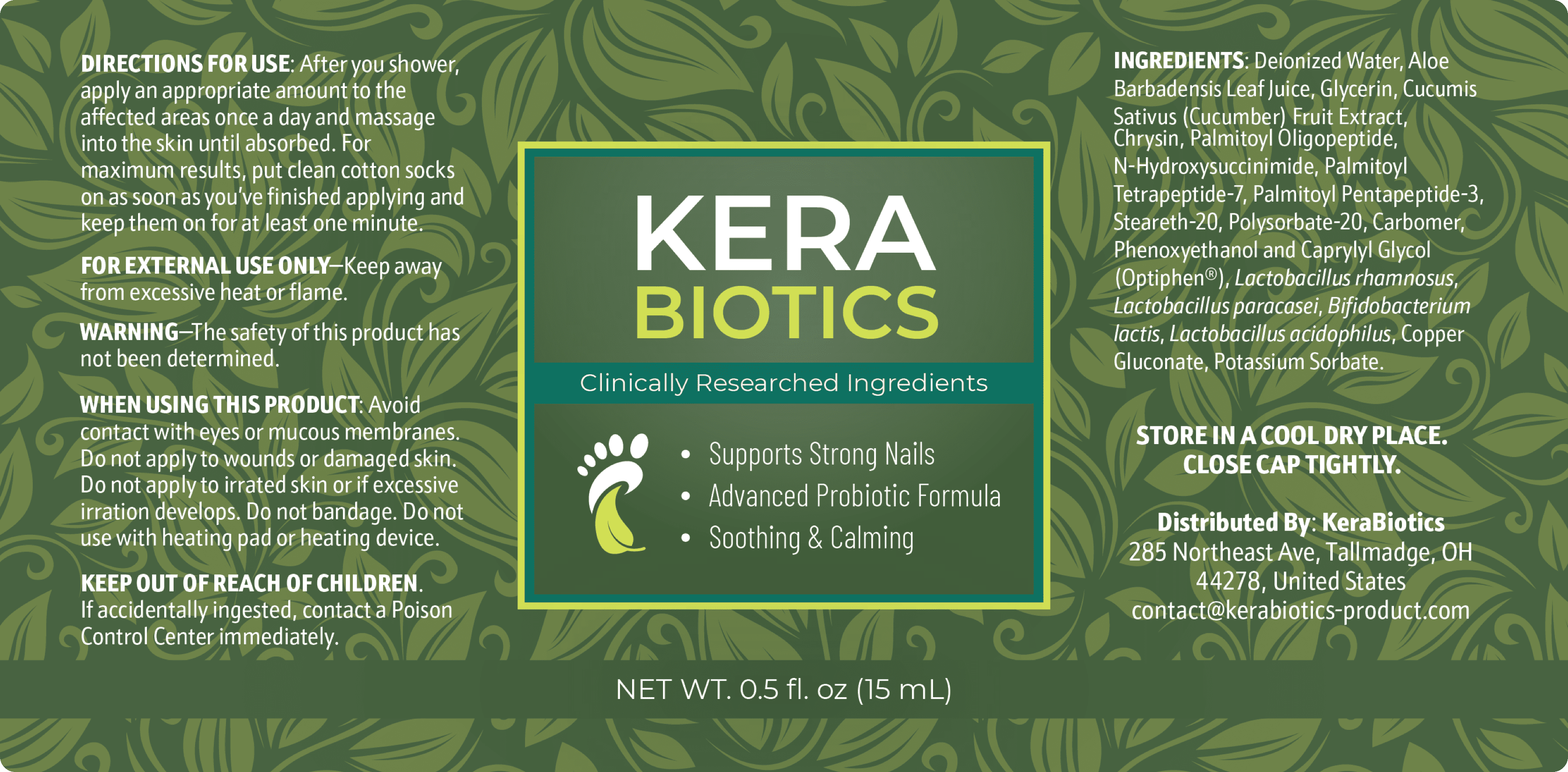 KeraBiotics Ingredients