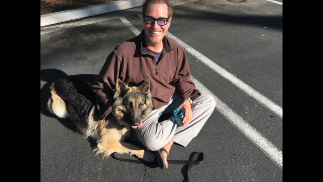 William Lakoff and his dog